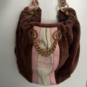 Juicy Couture Pink Brown Hobo Bag